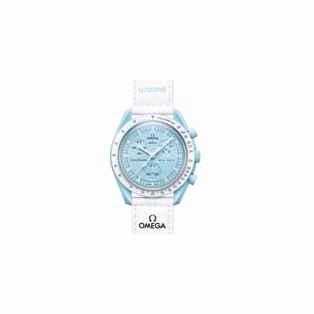 Omega X Swatch Moonswatch - Mission to Uranus Watch w/ White Rubber Strap